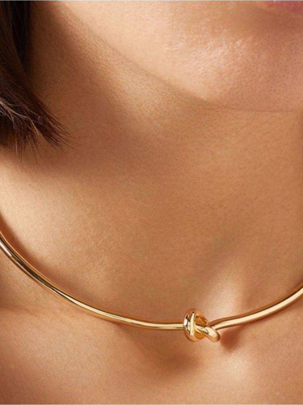 Anthropologie Gold Knot Choker Necklace